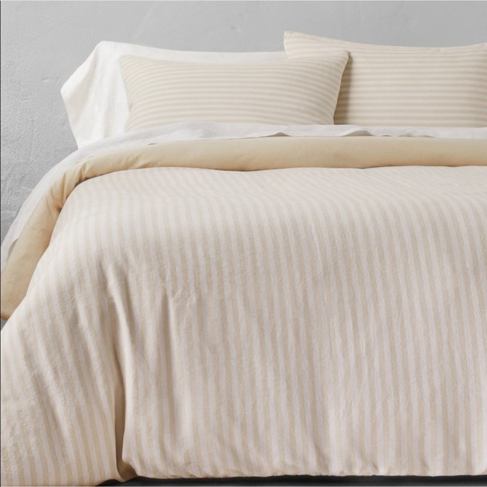 New Casaluna Linen Heavyweight Duvet Cover & Pillow Sham Set Natural Full/Queen